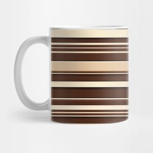 Horizontal brown and beige stripes pattern Mug